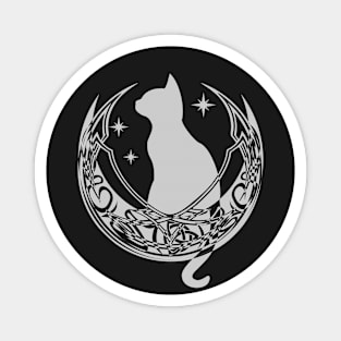 Celtic Moon Cat Stars Magnet